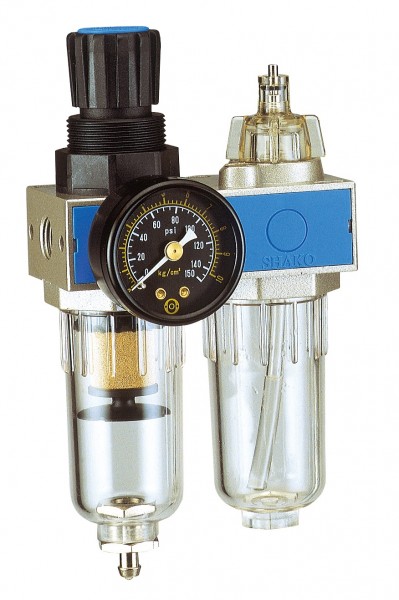 FRL14 - Filtre-régulateur-lubrificateur 1/4 avec manomètre - Air